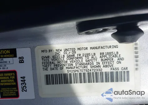 2009 Pontiac Vibe from USA, damaged, VIN 5Y2SP67079Z472332